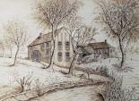 Moulin en Suisse - Dessin