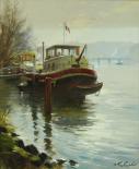 Une Péniche - Huile