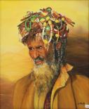 Soufi : l'Homme coiffé de Pacotille (Lalibela en Ethiopie) - Huile