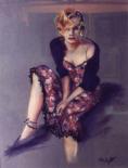 Femme assise - Pastel